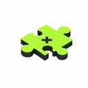 Isometric puzzle piece with plus icon