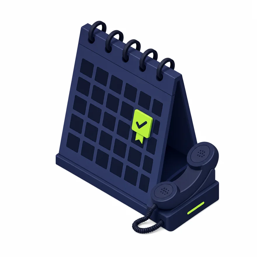 Isometric calendar with open consult times
