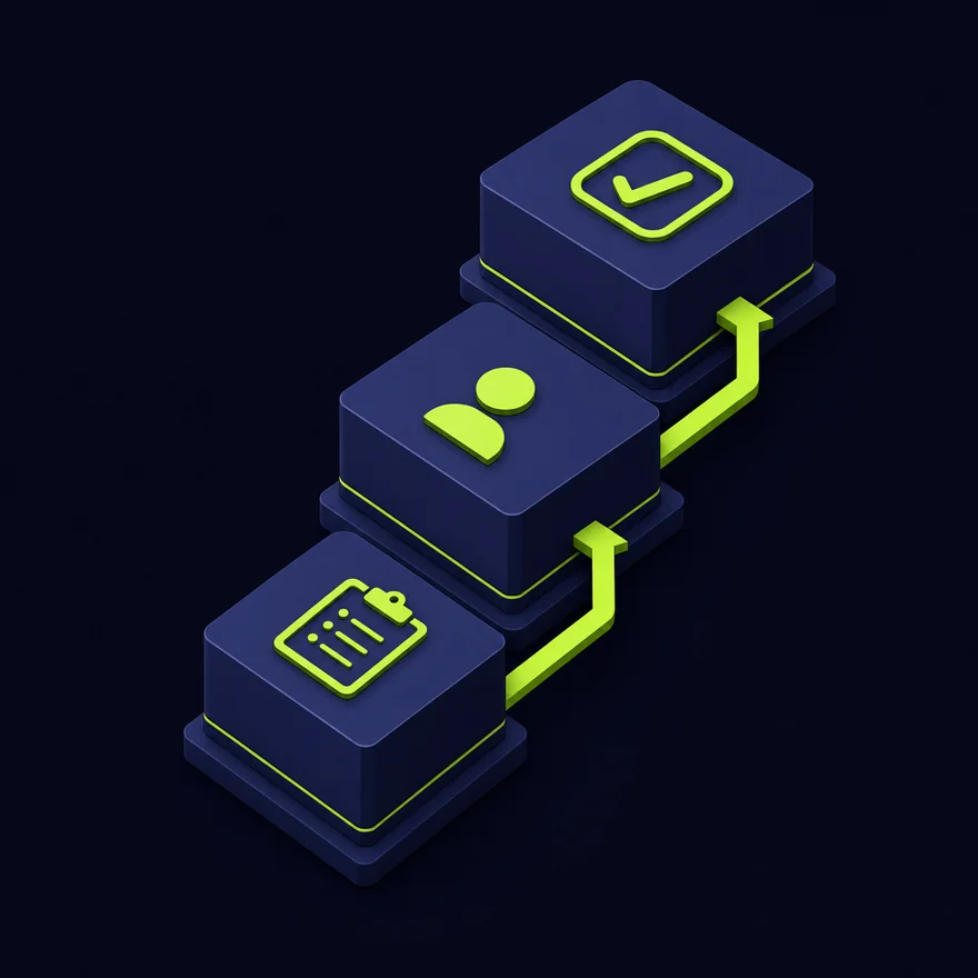 Isometric path connecting each follow-up step